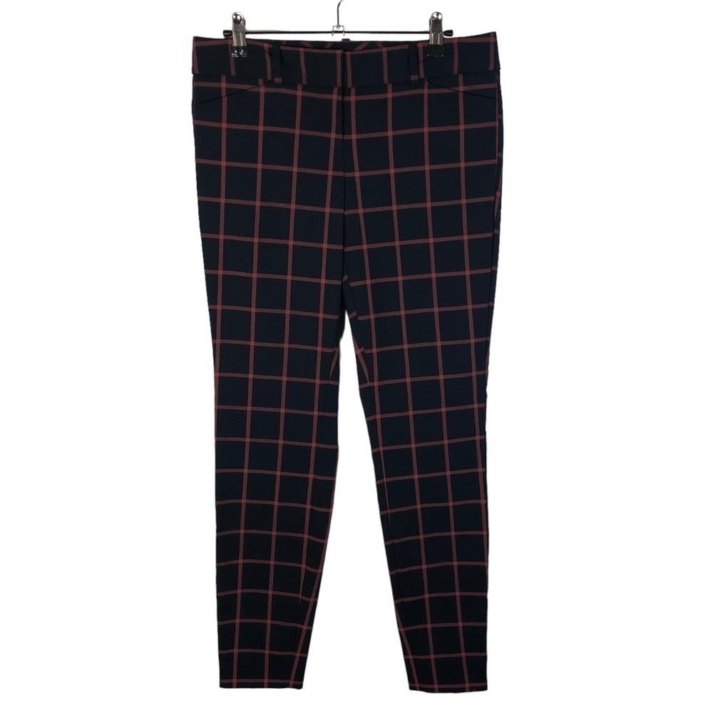 The Limited Ideal Stretch Navy Blue & Pink Square Plaid Dress Pants 4